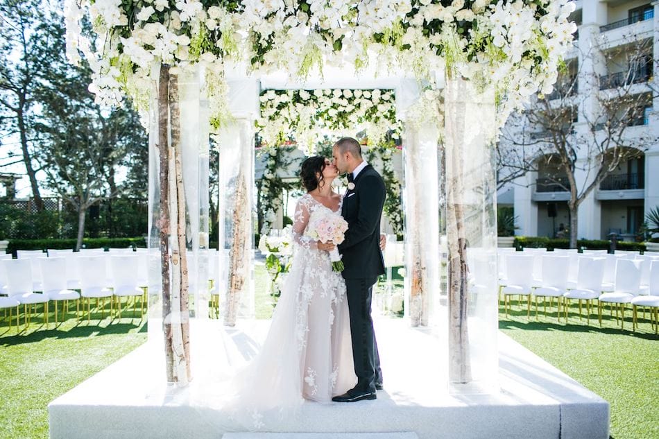 Outdoor Monarch Beach Resort Wedding Ceremony Featured in Inside Weddings