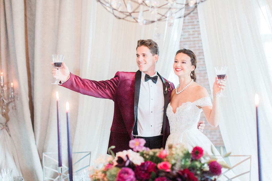 Burgundy Wedding Inspiration Featured in Southern New England Wedding Magazine