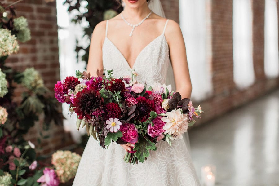 Burgundy Wedding Inspiration Featured in Southern New England Wedding Magazine