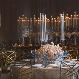 Chameleon Chair Gold Fanfare from Luxe Event Rentals