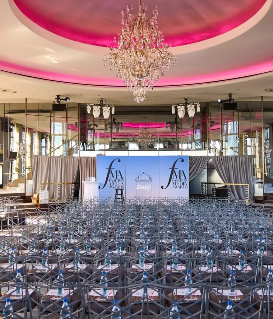 Silver Fanfare® Chairs at Rainbow Room NYC for New York Fashion Week